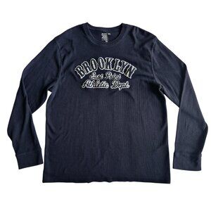 OLD NAVY Brooklyn South Point Athletic Dept Call Out B&W Thermal Sweatshirt XXL